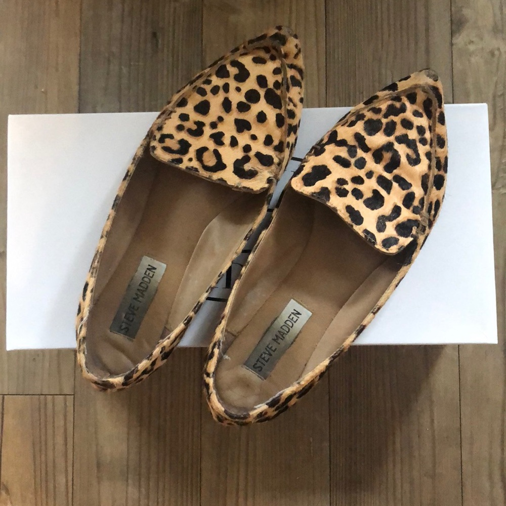 Steve Madden Calf Hair Leopard Print flats